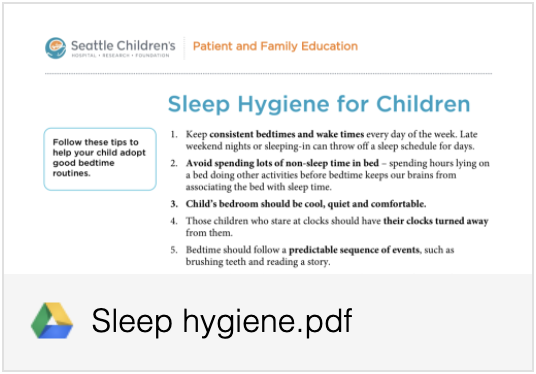 Sleep Hygiene for Children