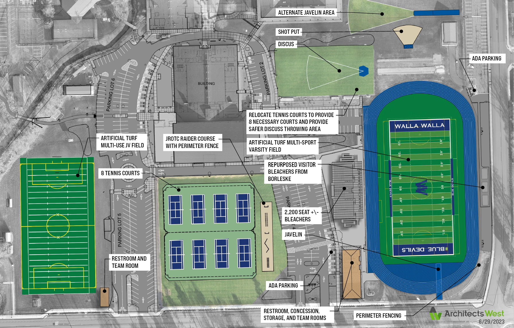 WaHi Site Map Tennis on Site